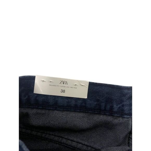 Zara Women Sparkly Bermuda Jean Shorts UK 38 US 6 Blue Denim 0943/246 NWT - Picture 4 of 11